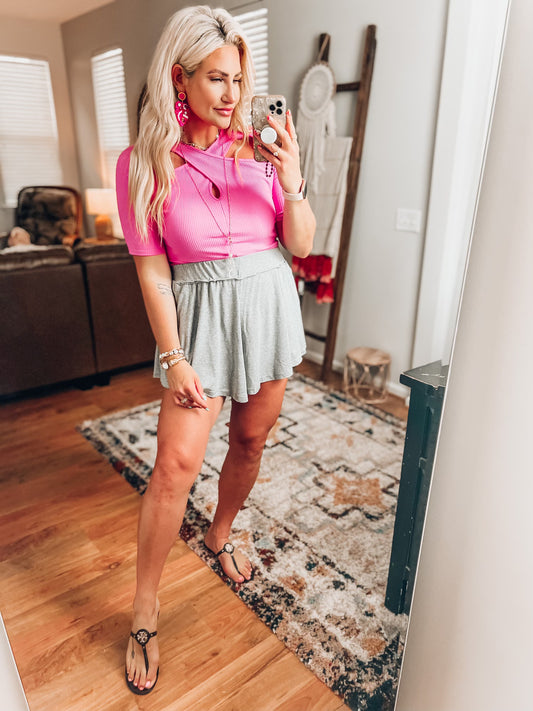 Lucy Soft Shorts- Grey