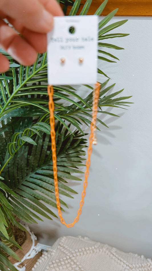Orange Paperclip Choker