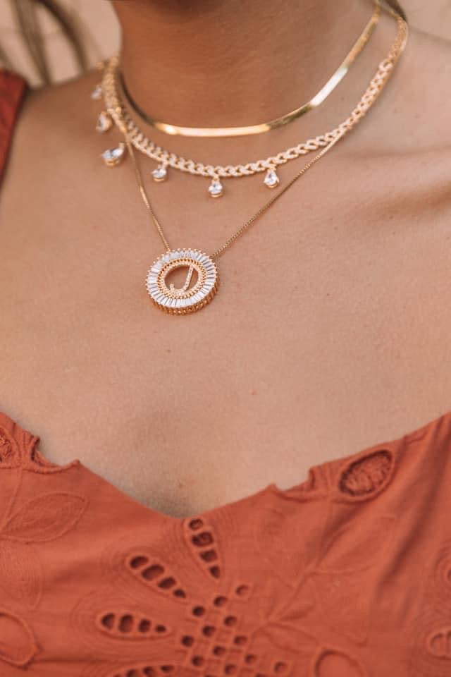 Circle Initial Necklace Gold - Preorder