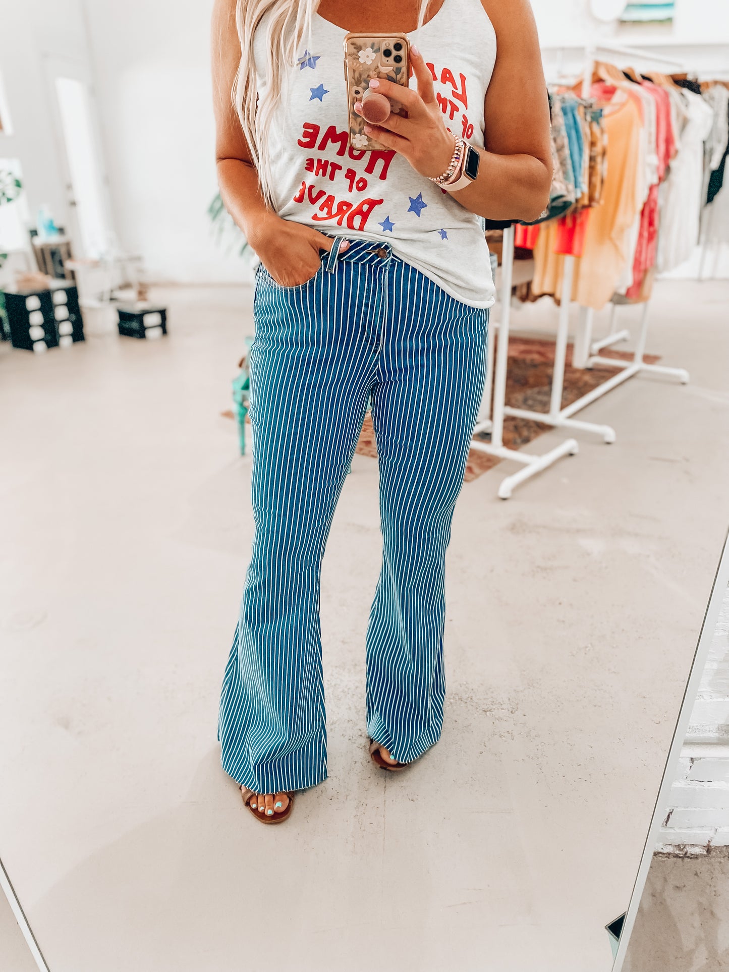 Pin Stripe Judy Blue Flares