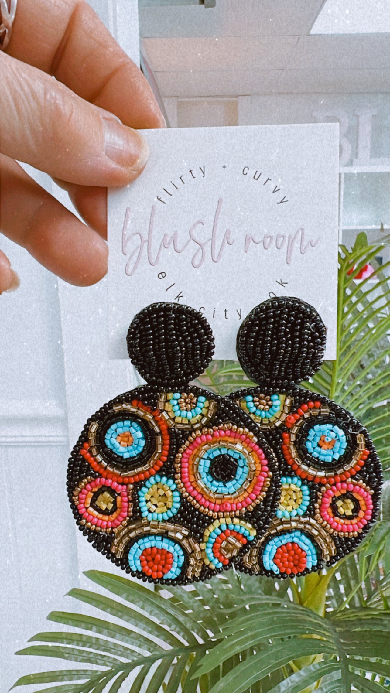 Black Beaded Earrings