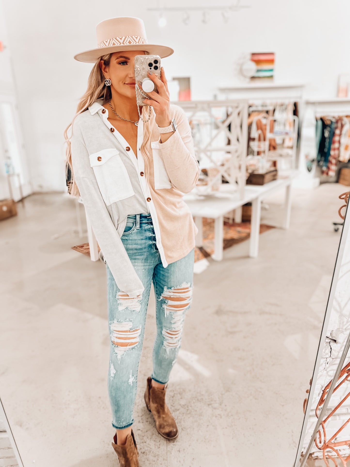 Fallyn Fleece Button Down