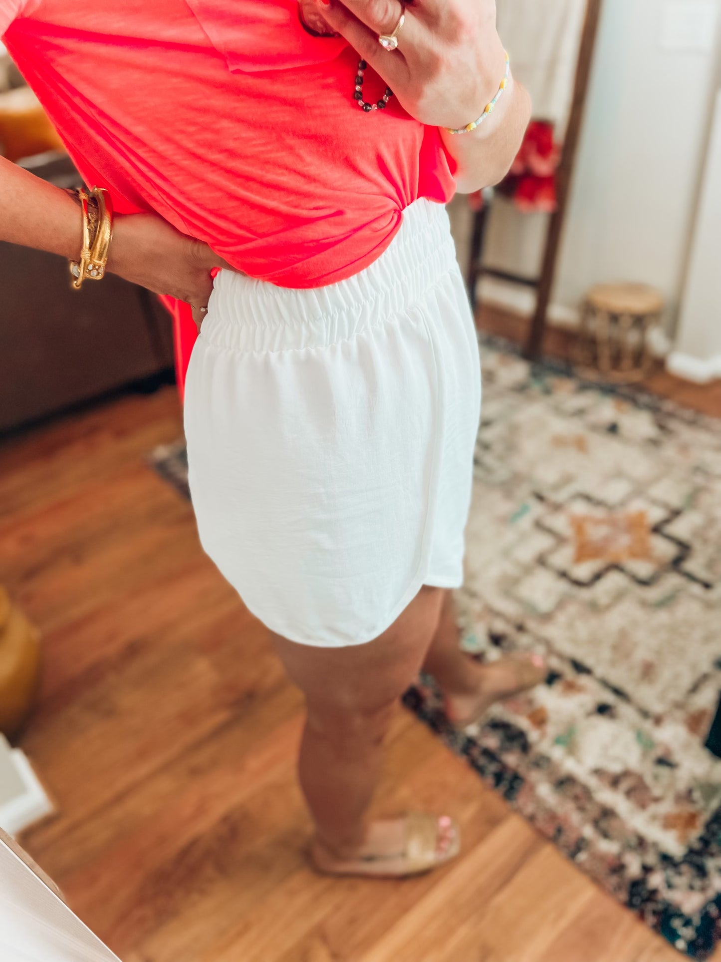 Beach Please Shorts- White