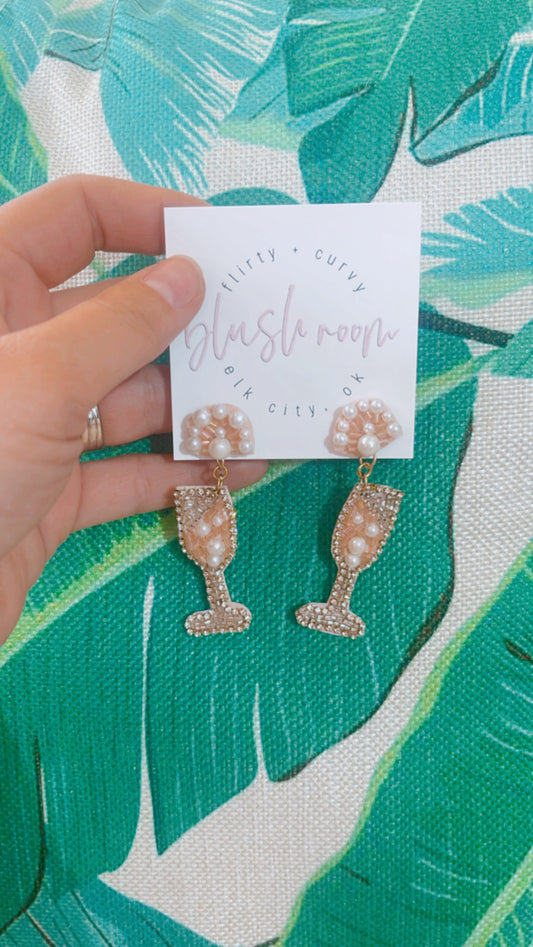 Rosé Beaded Earrings