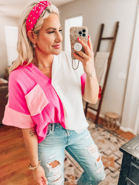 Taelynn Color Block Top