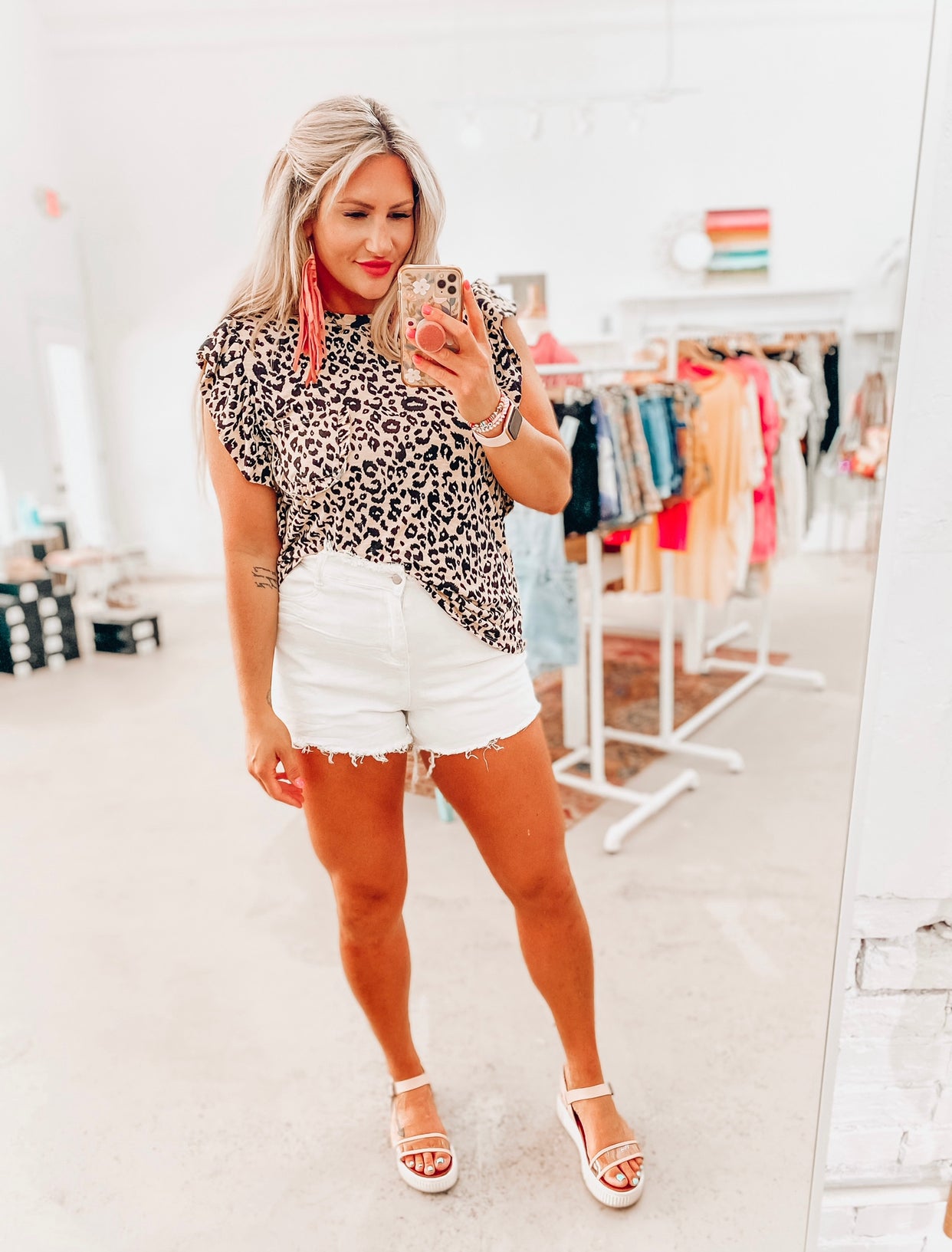Maggie Leo Ruffle Sleeve Top