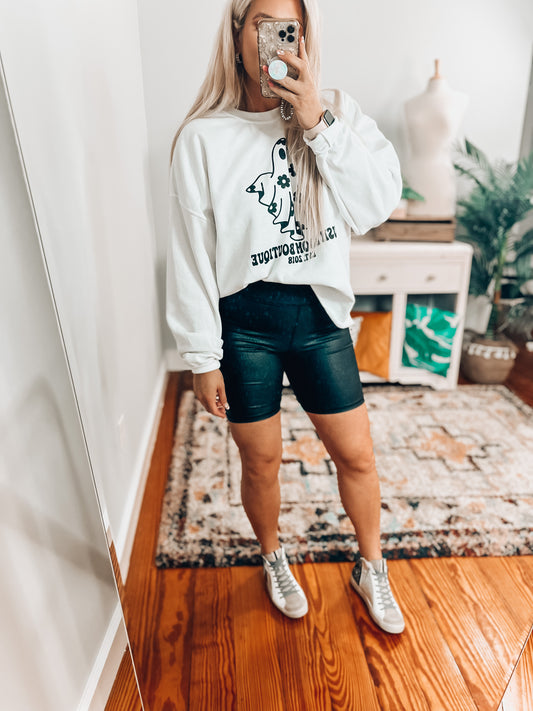 Foiled Biker Shorts