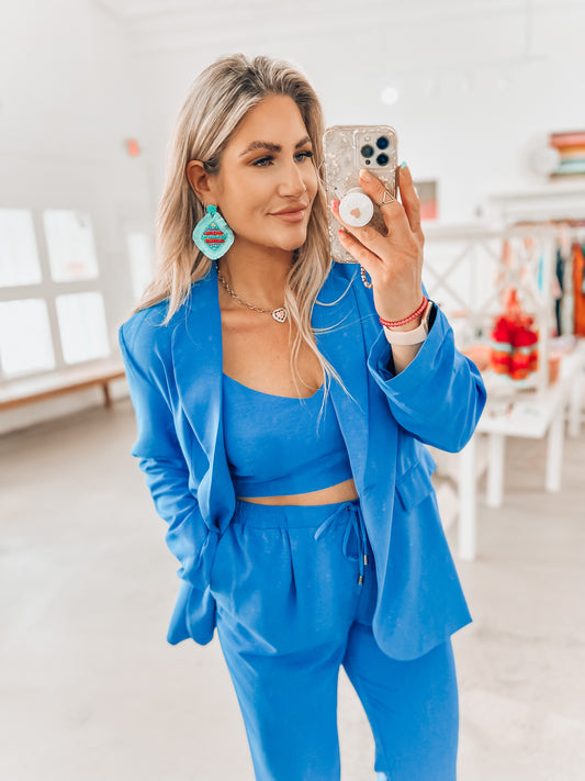 Boss B*tch Power Suit- Royal Blue