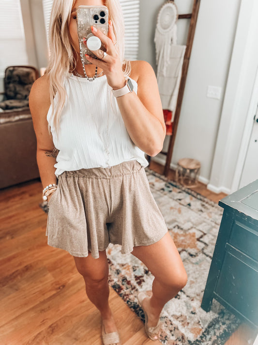 Lucy Soft Shorts- Coffee