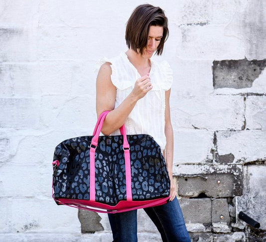 The Aubrey Weekender Bag- Pink/Black