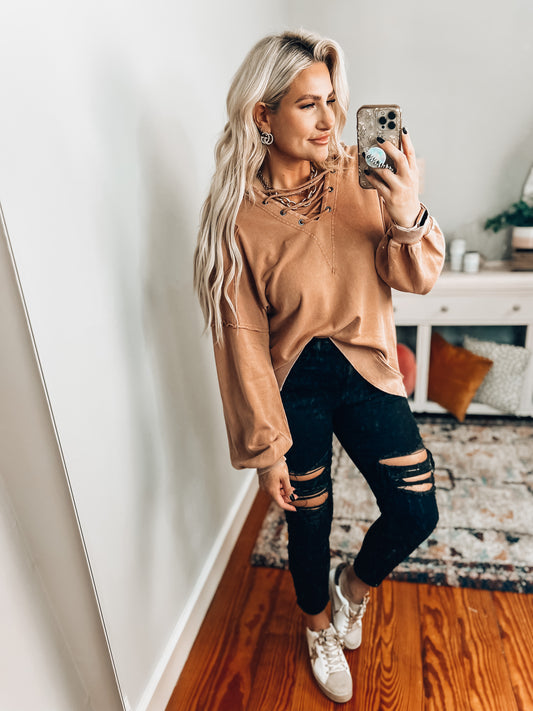 Ryan Laced Tie Pullover