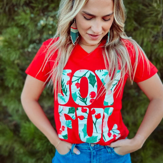 Joyful V-Neck Tee
