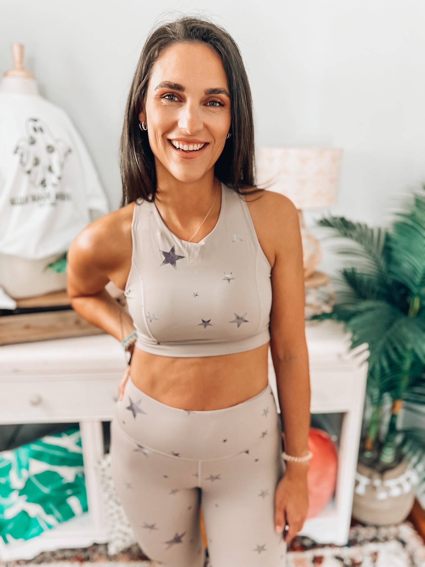 Marbled Stars Cross Back Sports Bra