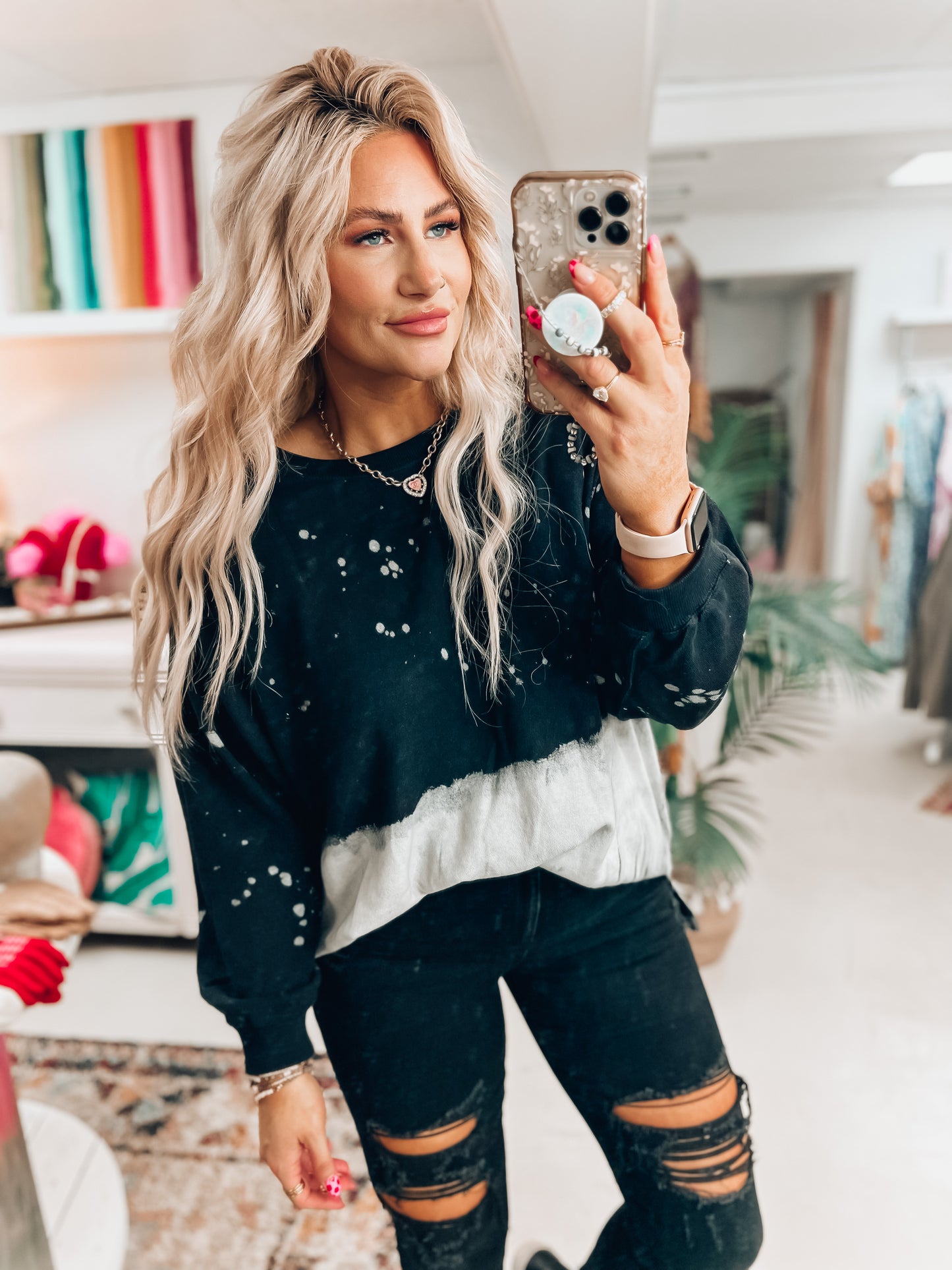 Black Splatter Pullover
