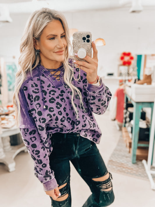 Jolie Corded Lace Up Hoodie