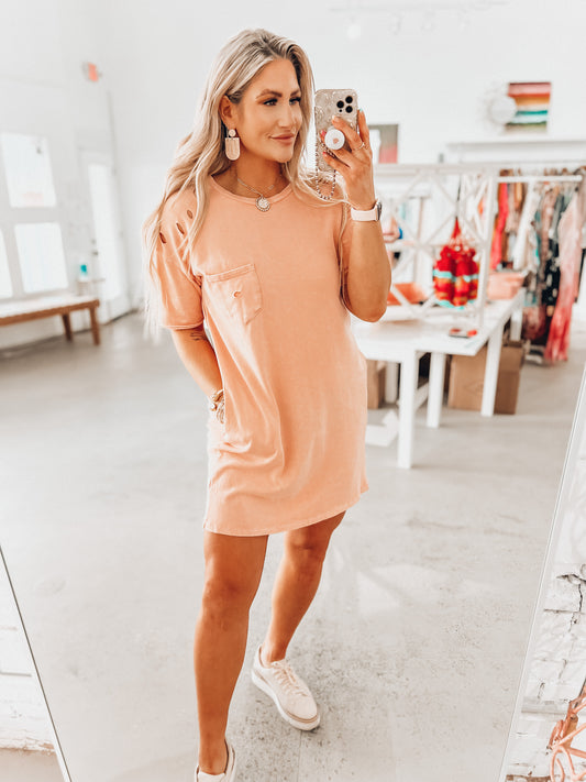 Lina Distressed T-Shirt Dress
