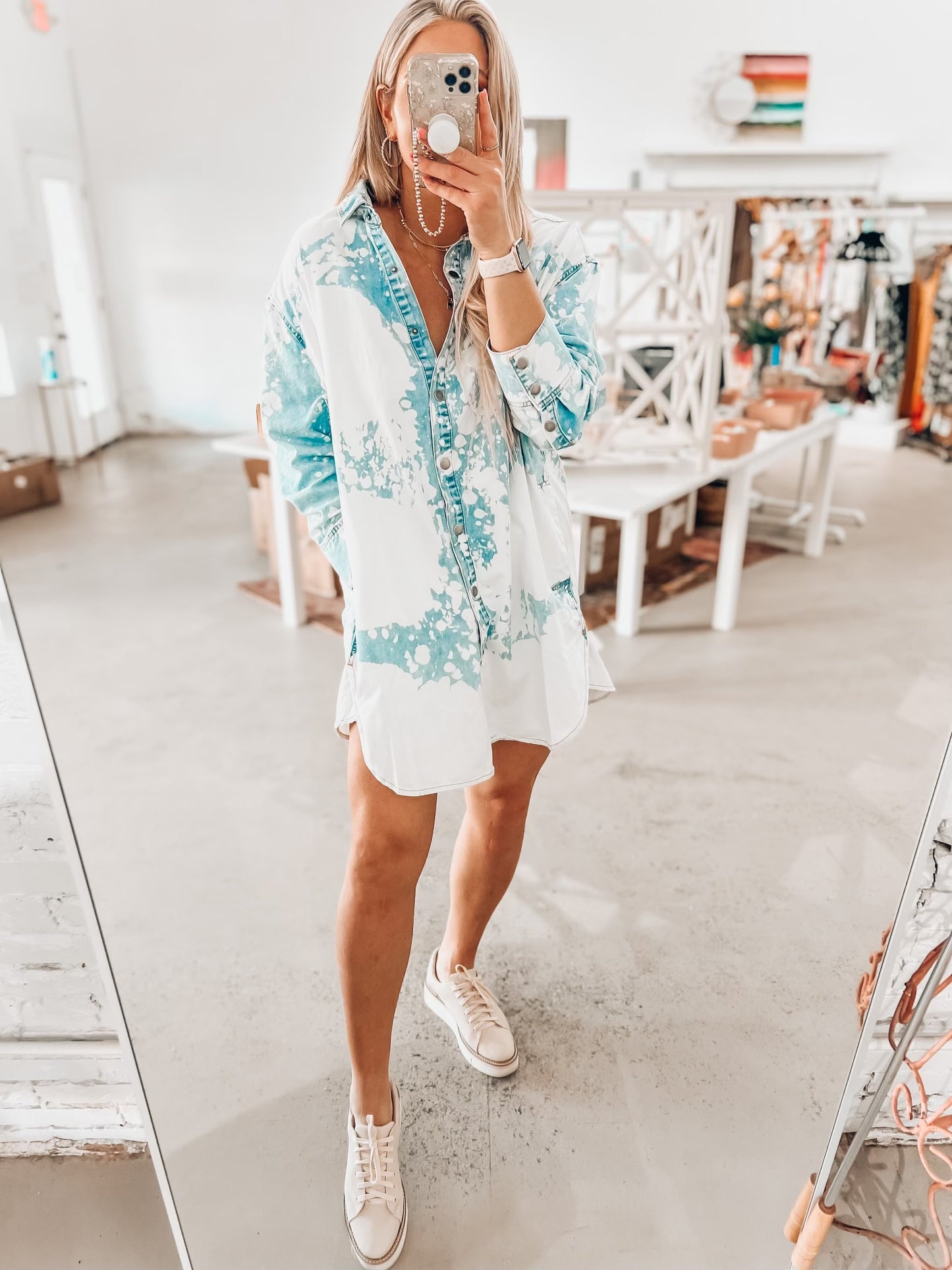 Francesca Bleached Denim Dress
