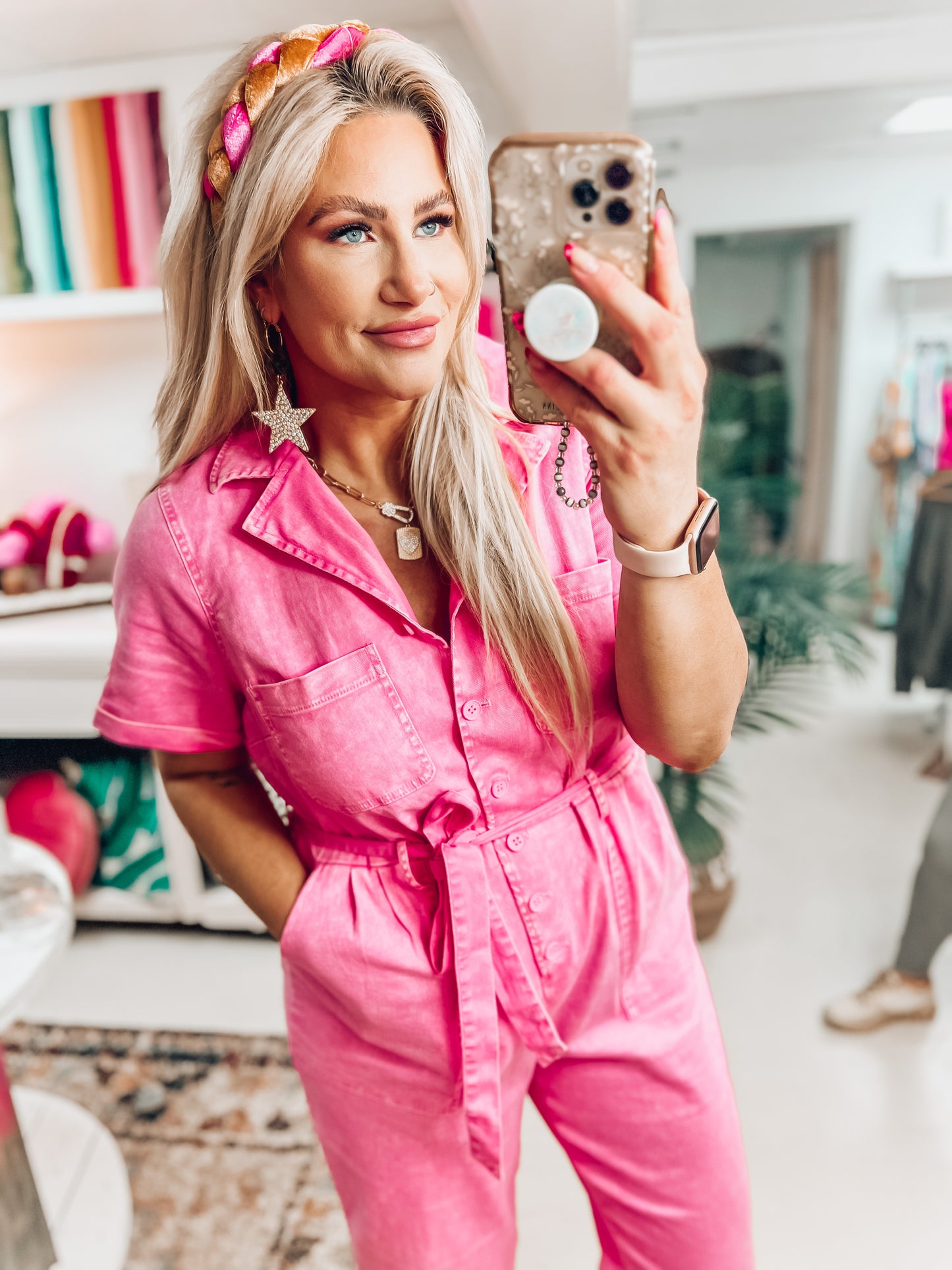 Sandi Pink Utility Jumpsuit