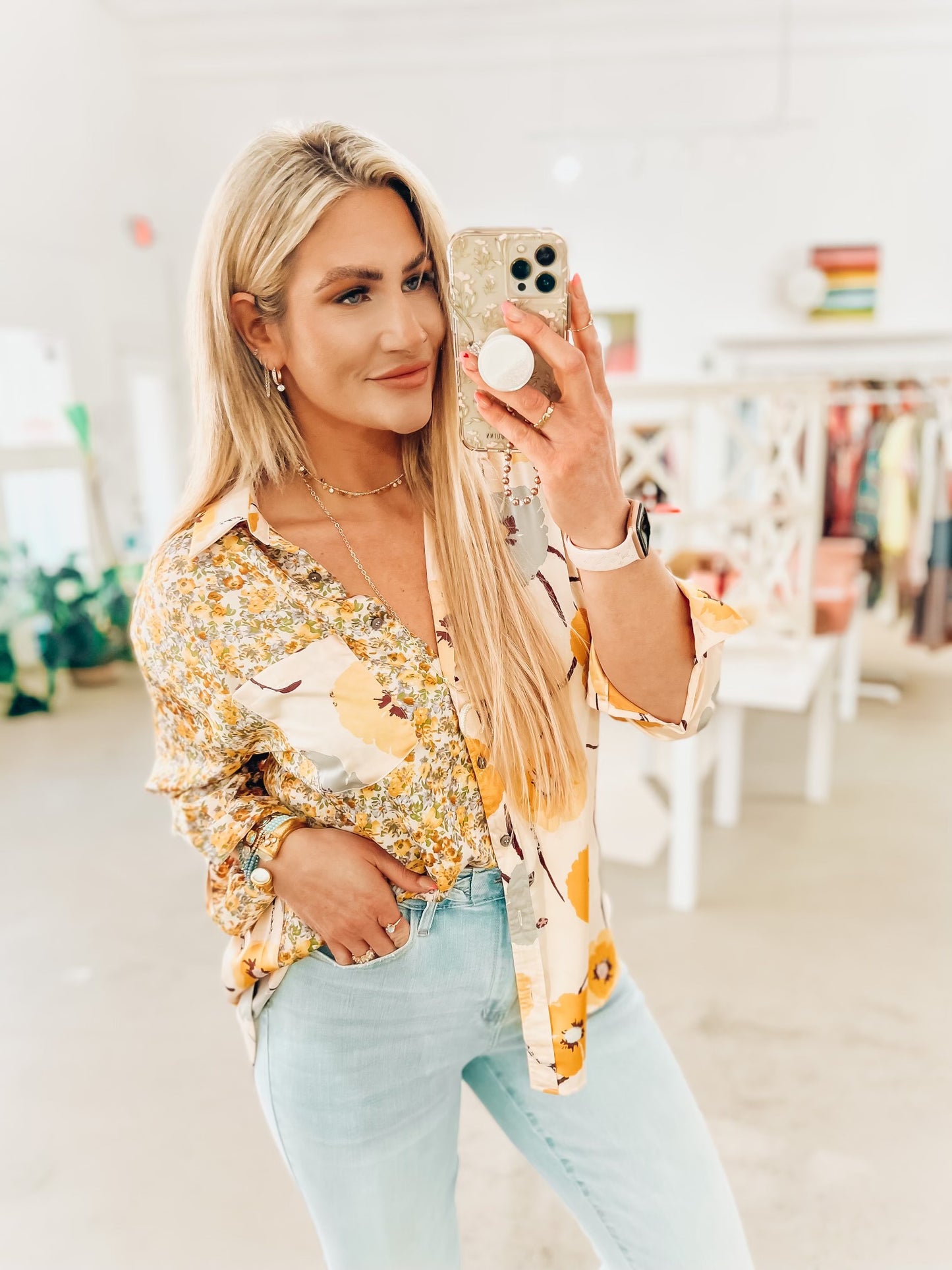 HayLee Button Up Top