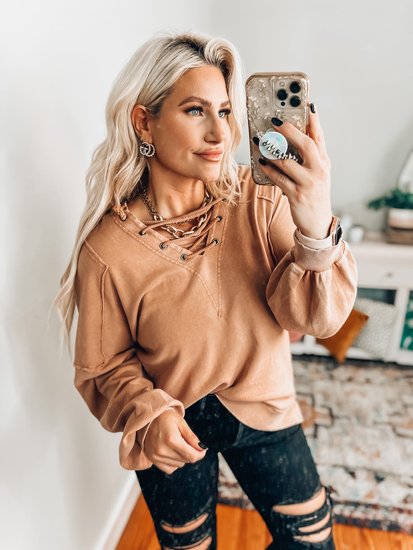 Ryan Laced Tie Pullover