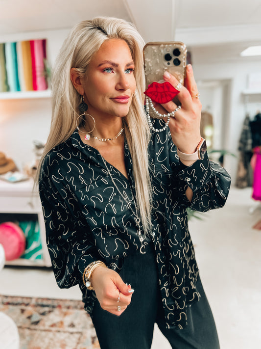 Ebony Swirl Button Up