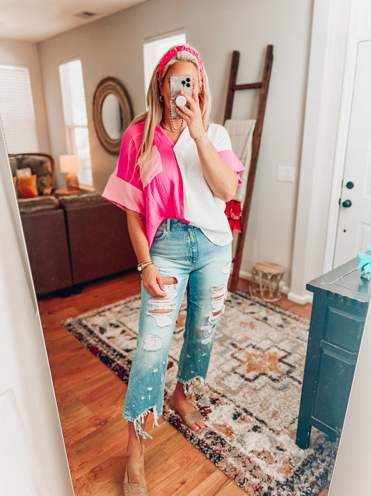 Taelynn Color Block Top
