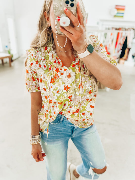 Freddie Mae Smocked Top