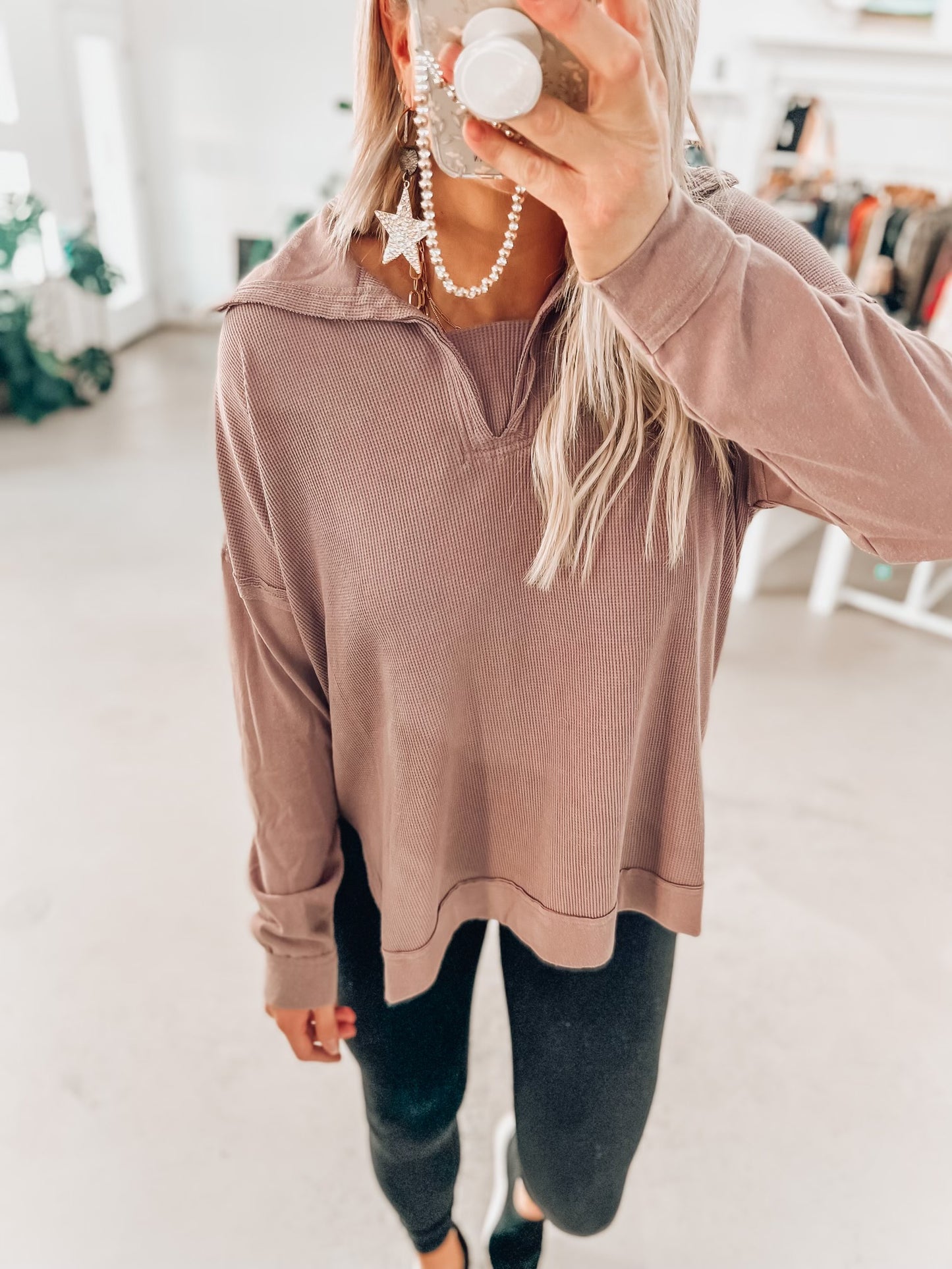 Winona Waffle Pullover