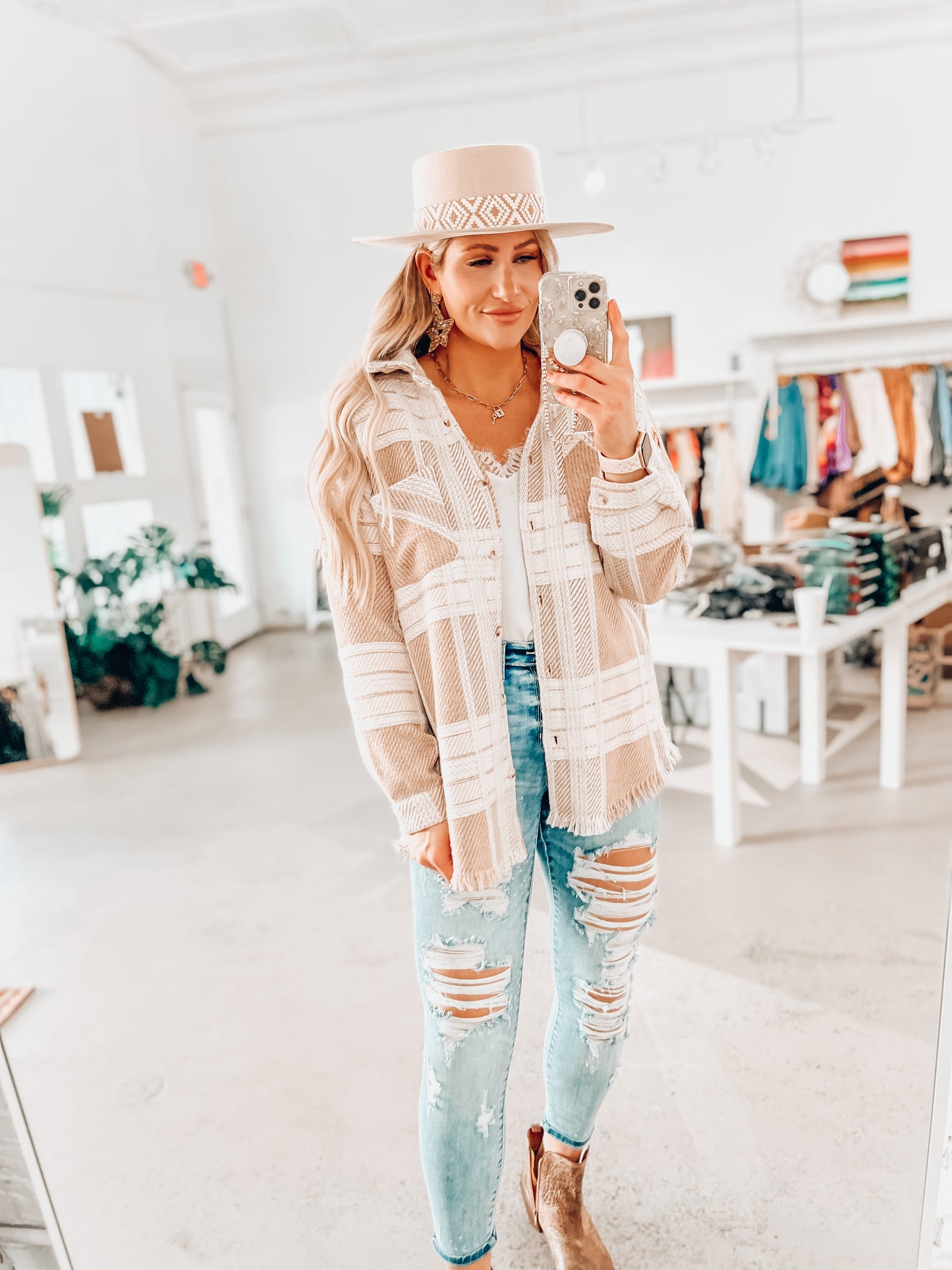 The Dallas Fray Hem Shacket