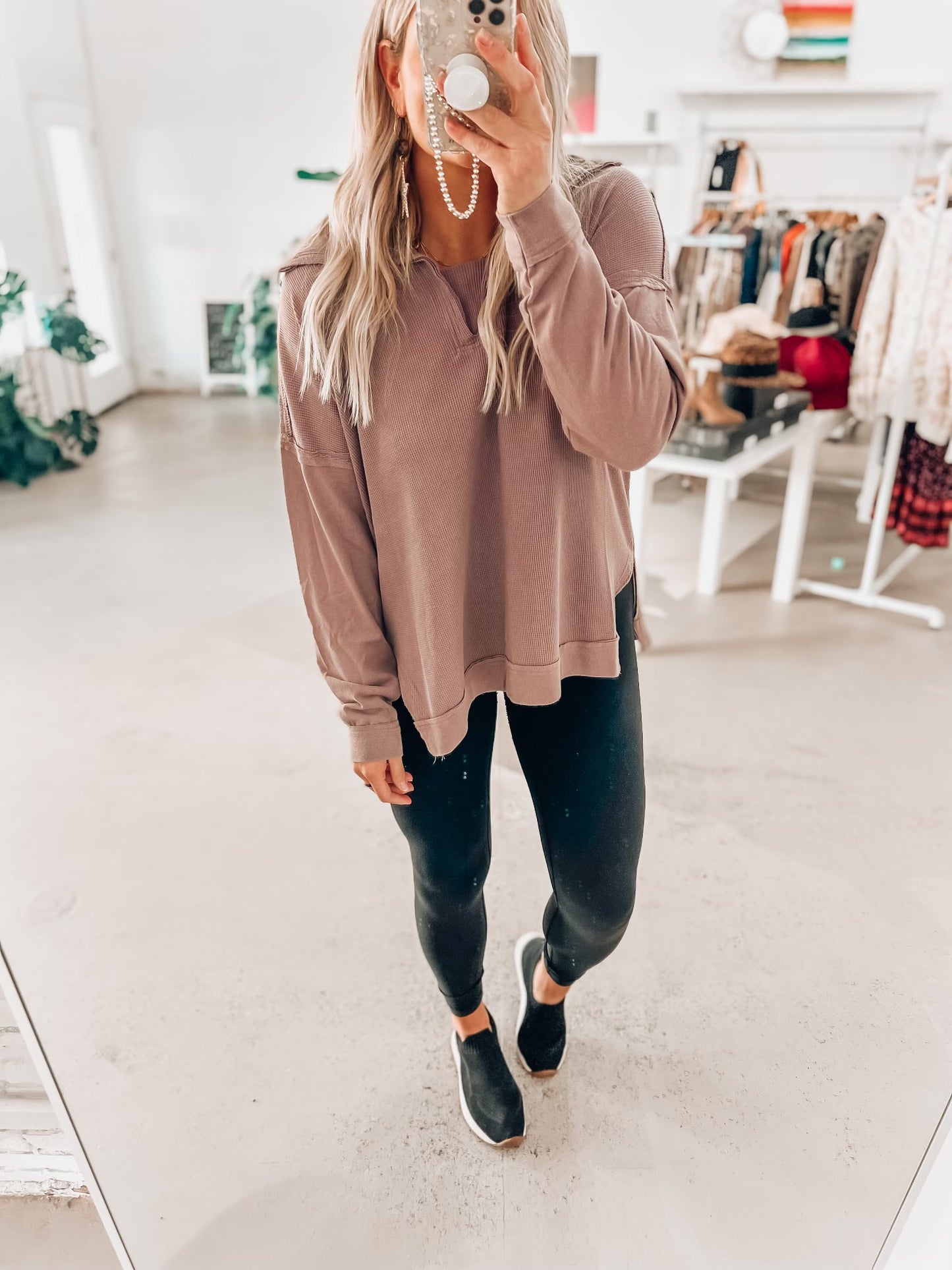Winona Waffle Pullover