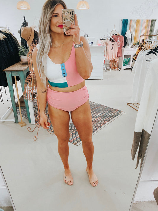 Pink Midi Ruched Bottom