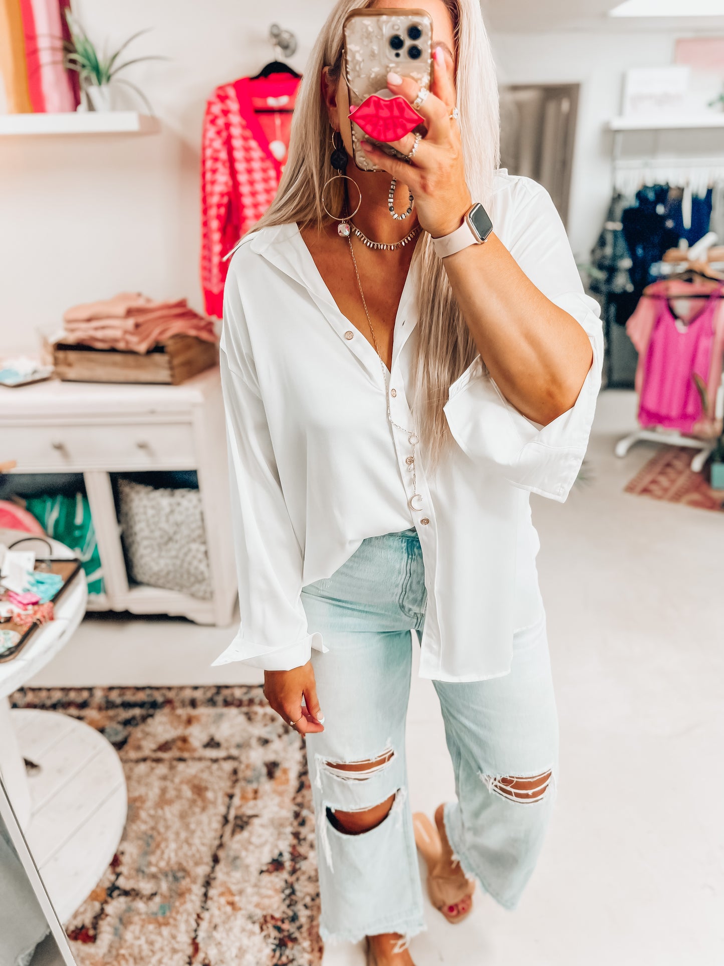 Liza Button Top