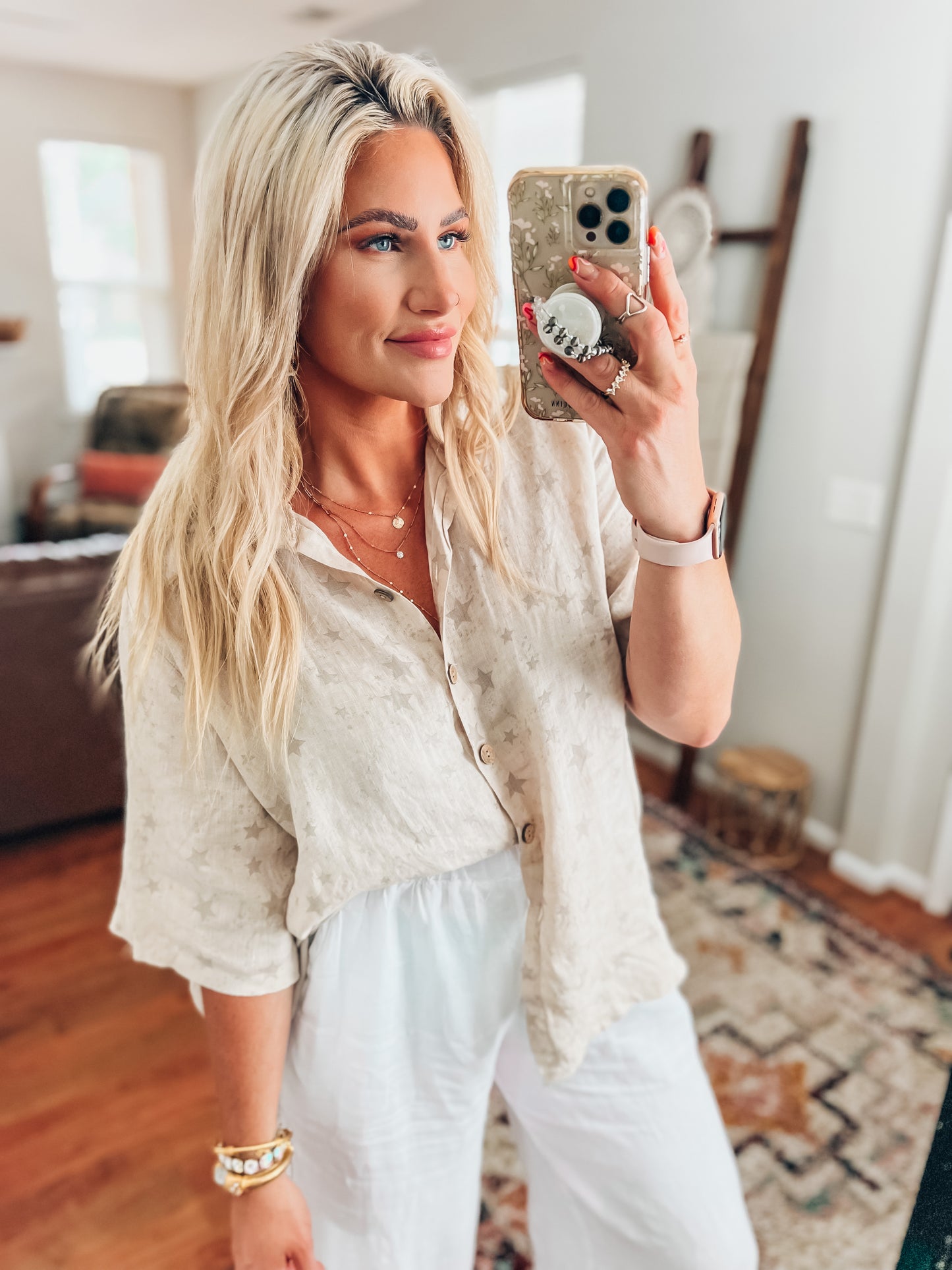Cruz Star Linen Top