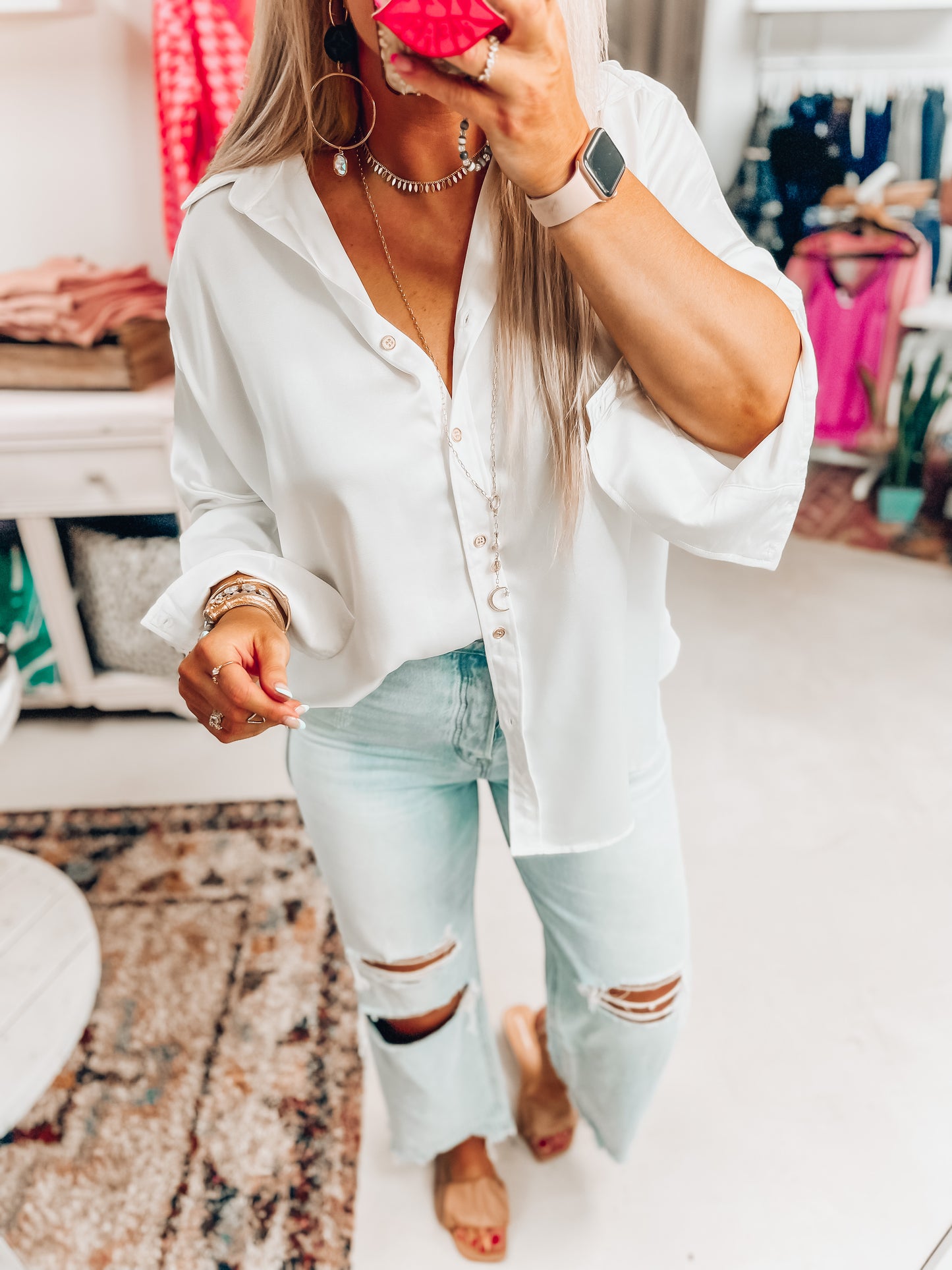 Liza Button Top