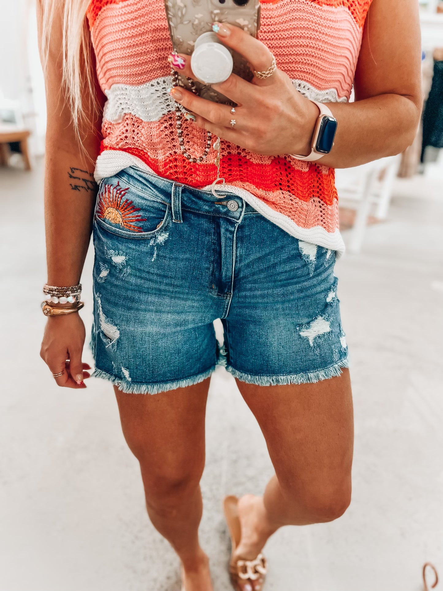 Judy Blue Embroidered Shorts