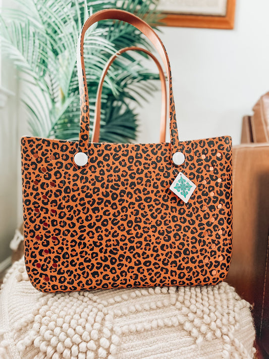 Jane Marie Tote- Dark Leopard