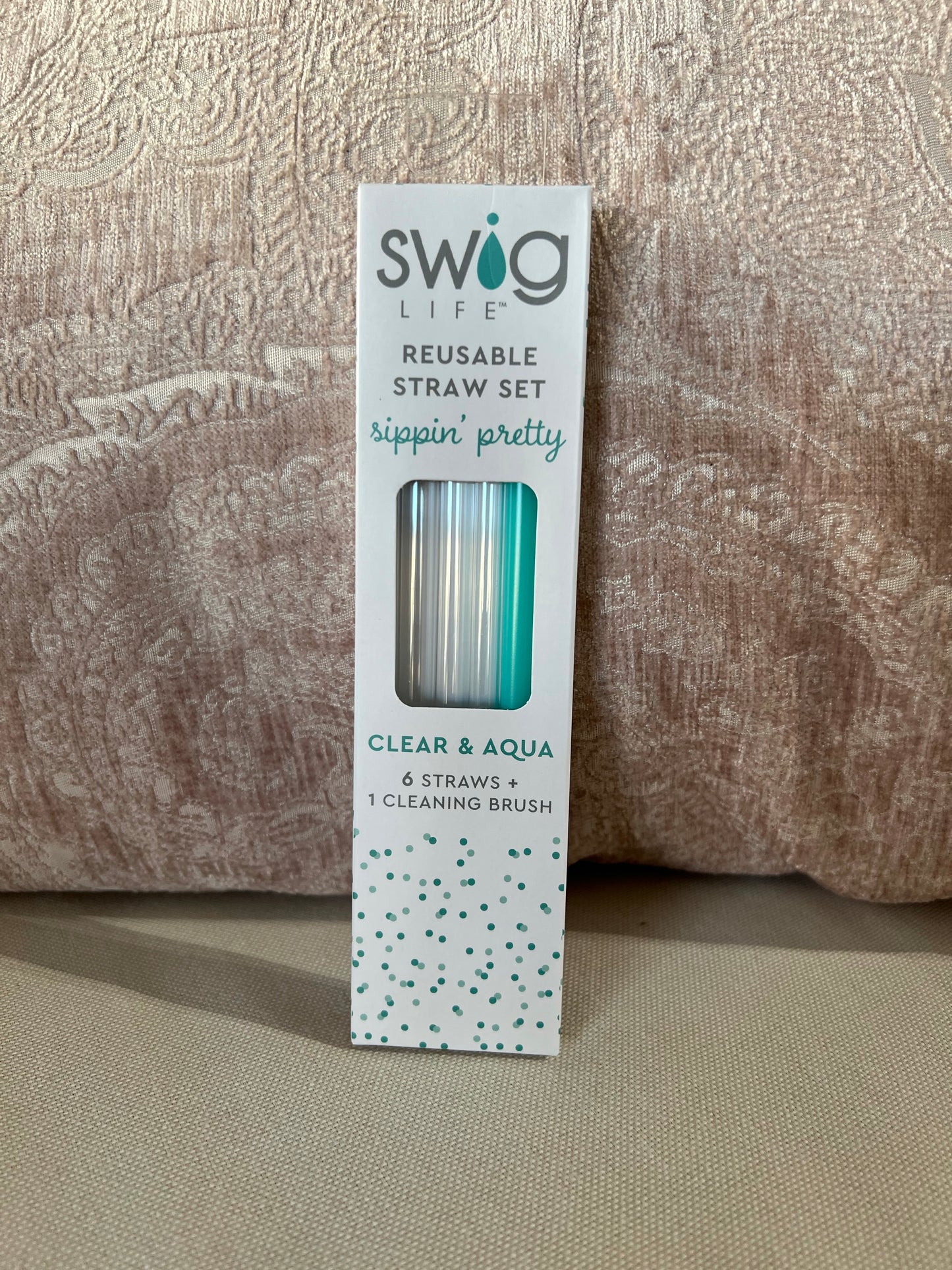 Short Straw Set - Clear & Aqua