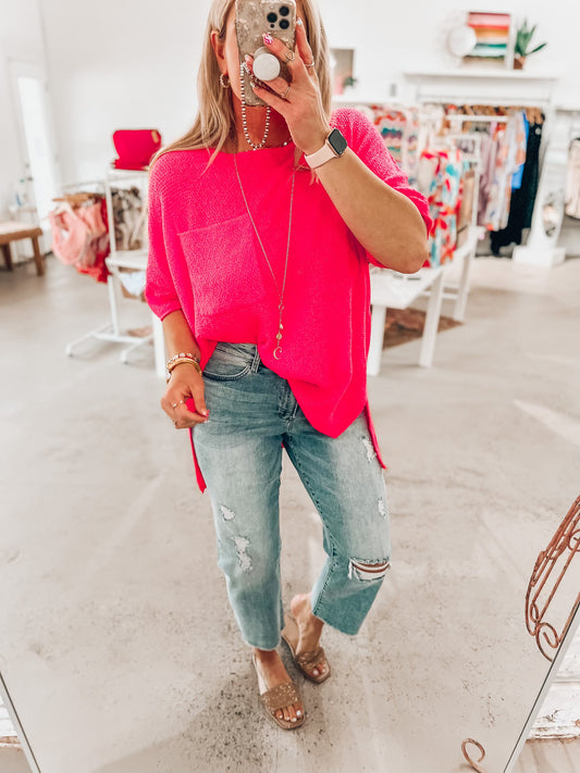 Stella Pocket Top- Pink