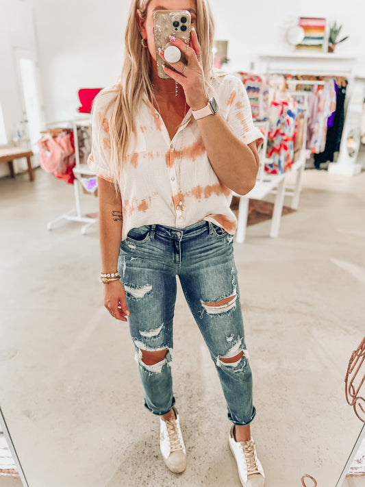 Boyfriend Distressed Judy Blue Jeans