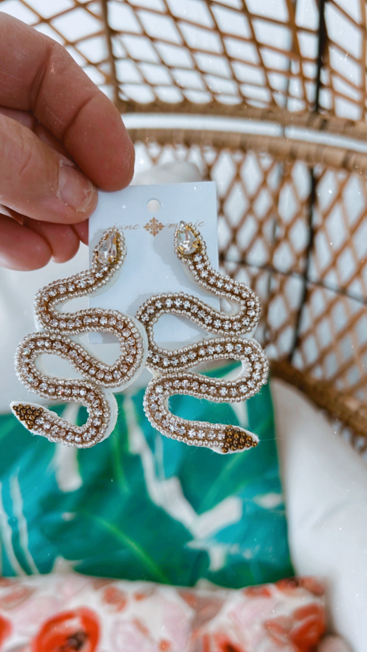 Beaded Snake Earrings