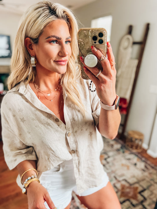 Cruz Star Linen Top