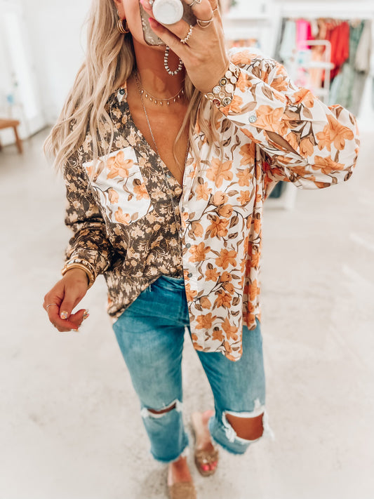 Honey Button Up Top