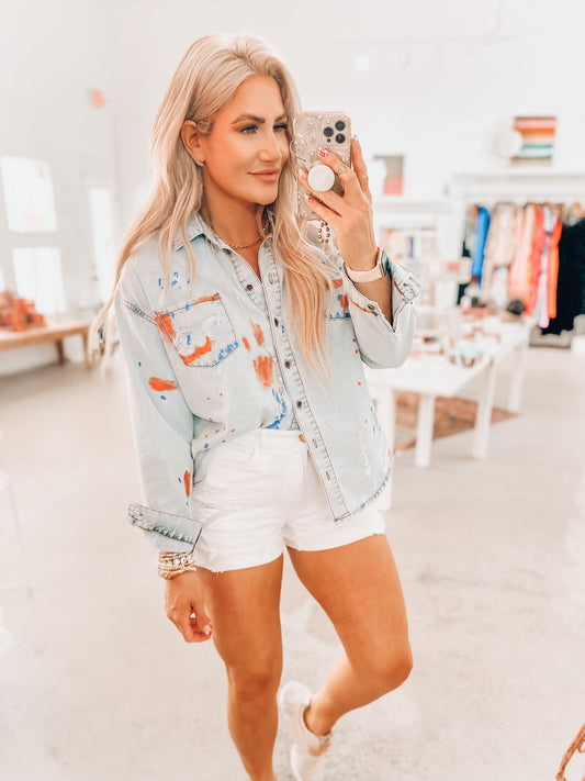Sutton Paint Splatter Button Up