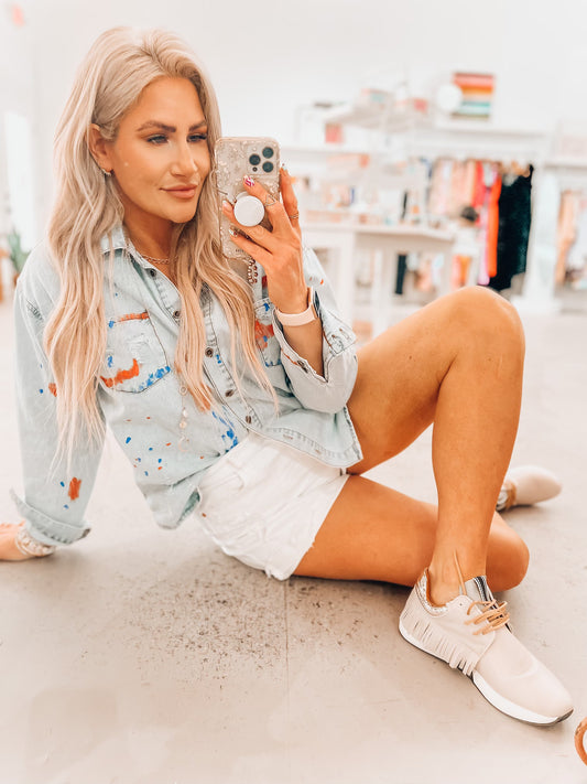 Sutton Paint Splatter Button Up