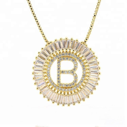 Circle Initial Necklace Gold - Preorder