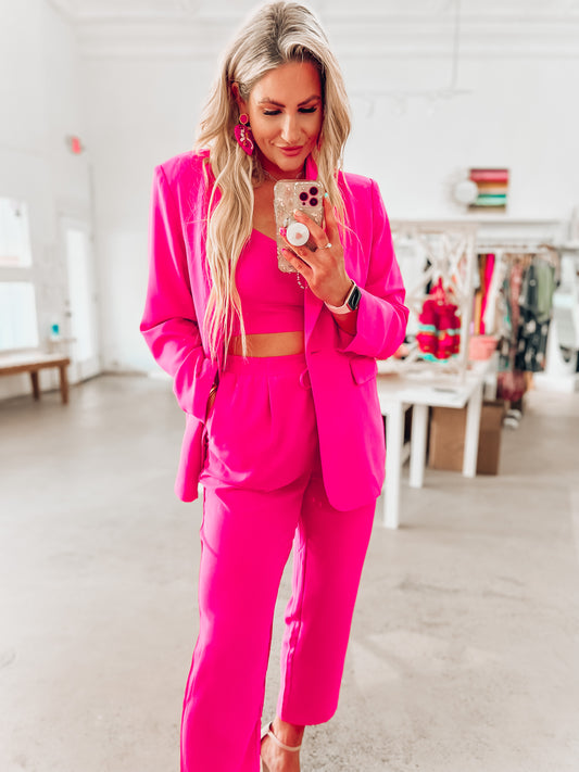 Boss B*tch Power Suit- Hot Pink