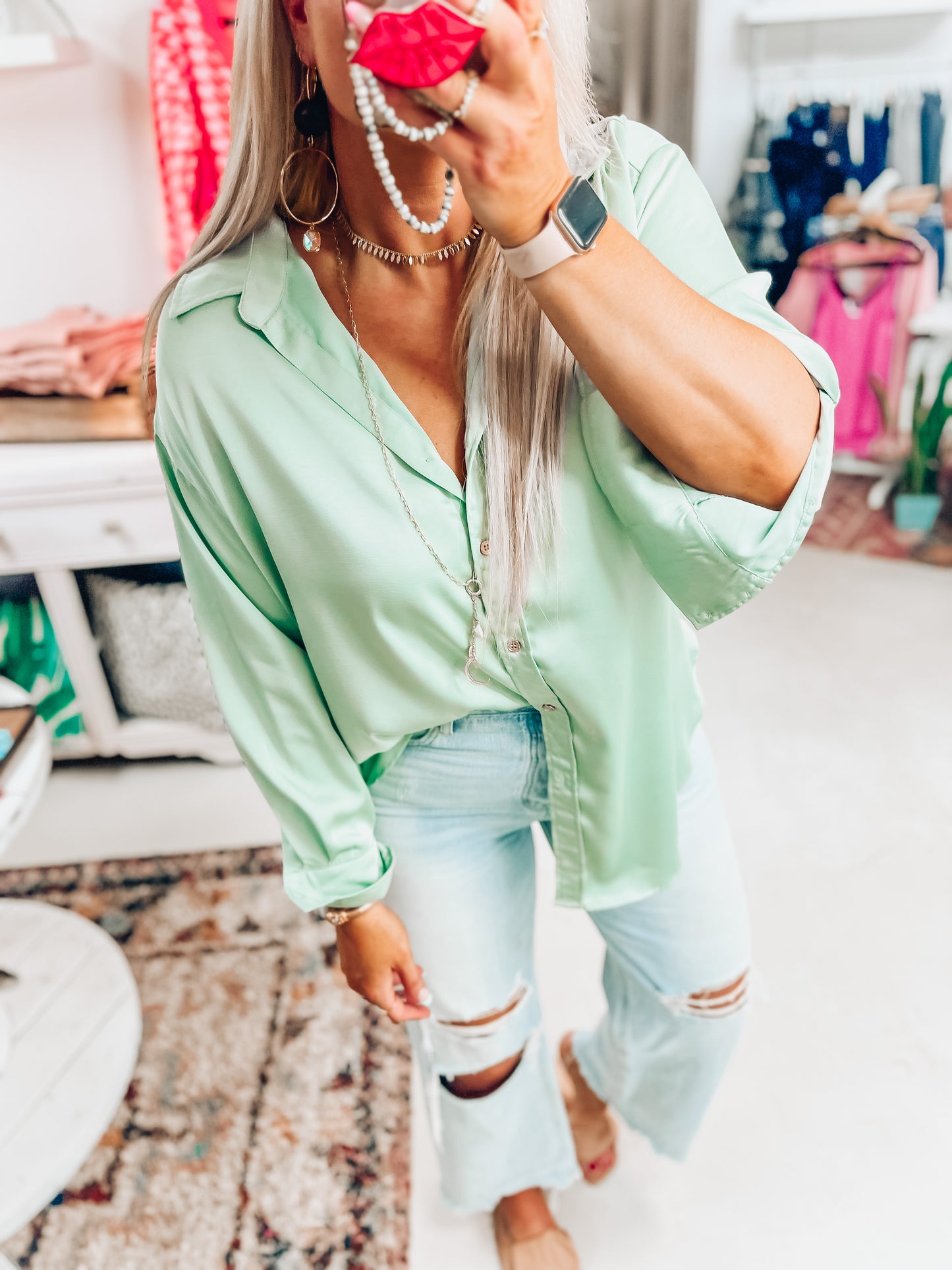 Liza Button Top