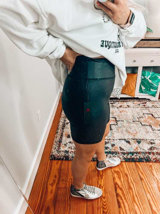 Foiled Biker Shorts