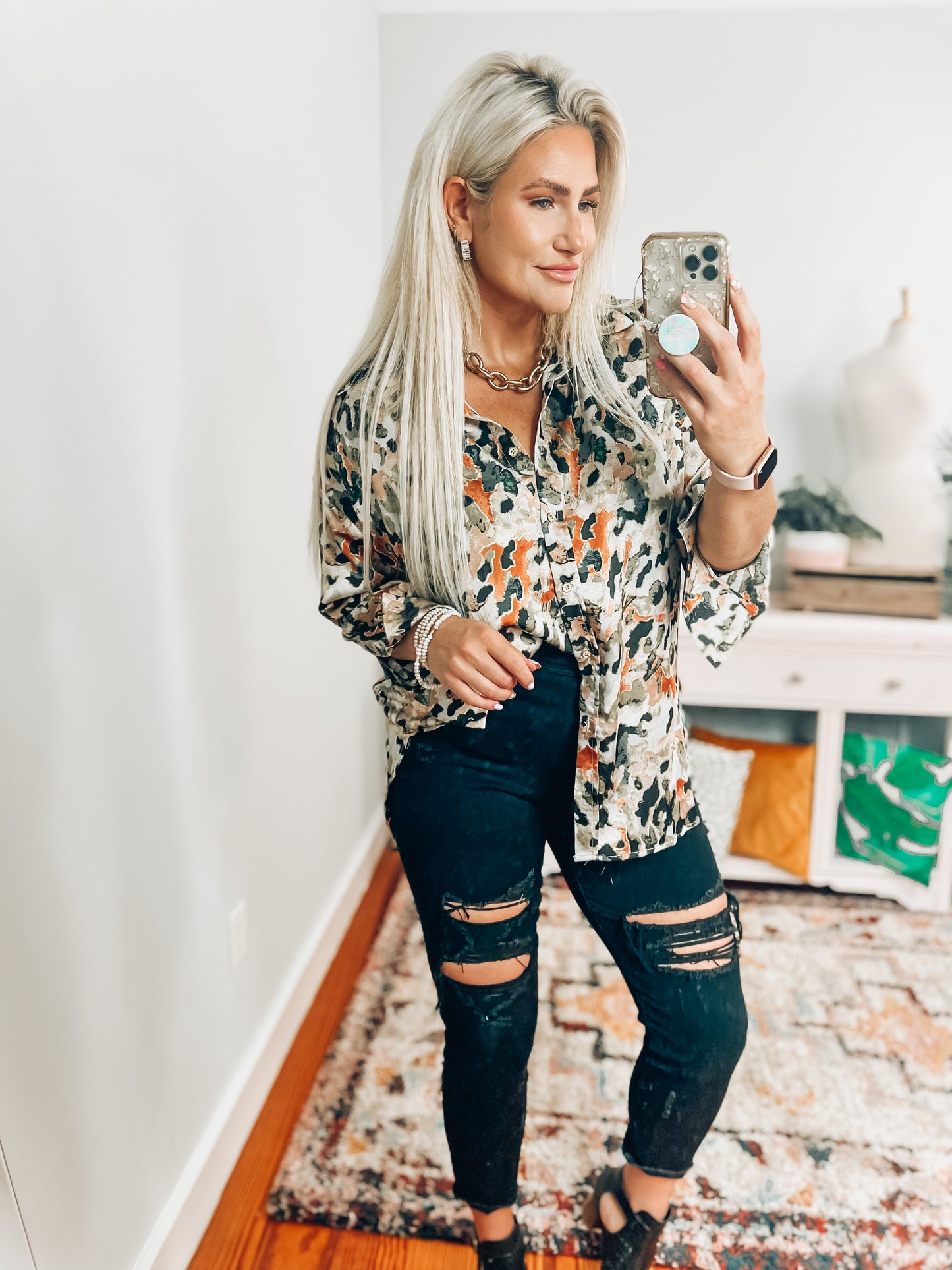 Loretta Button Top