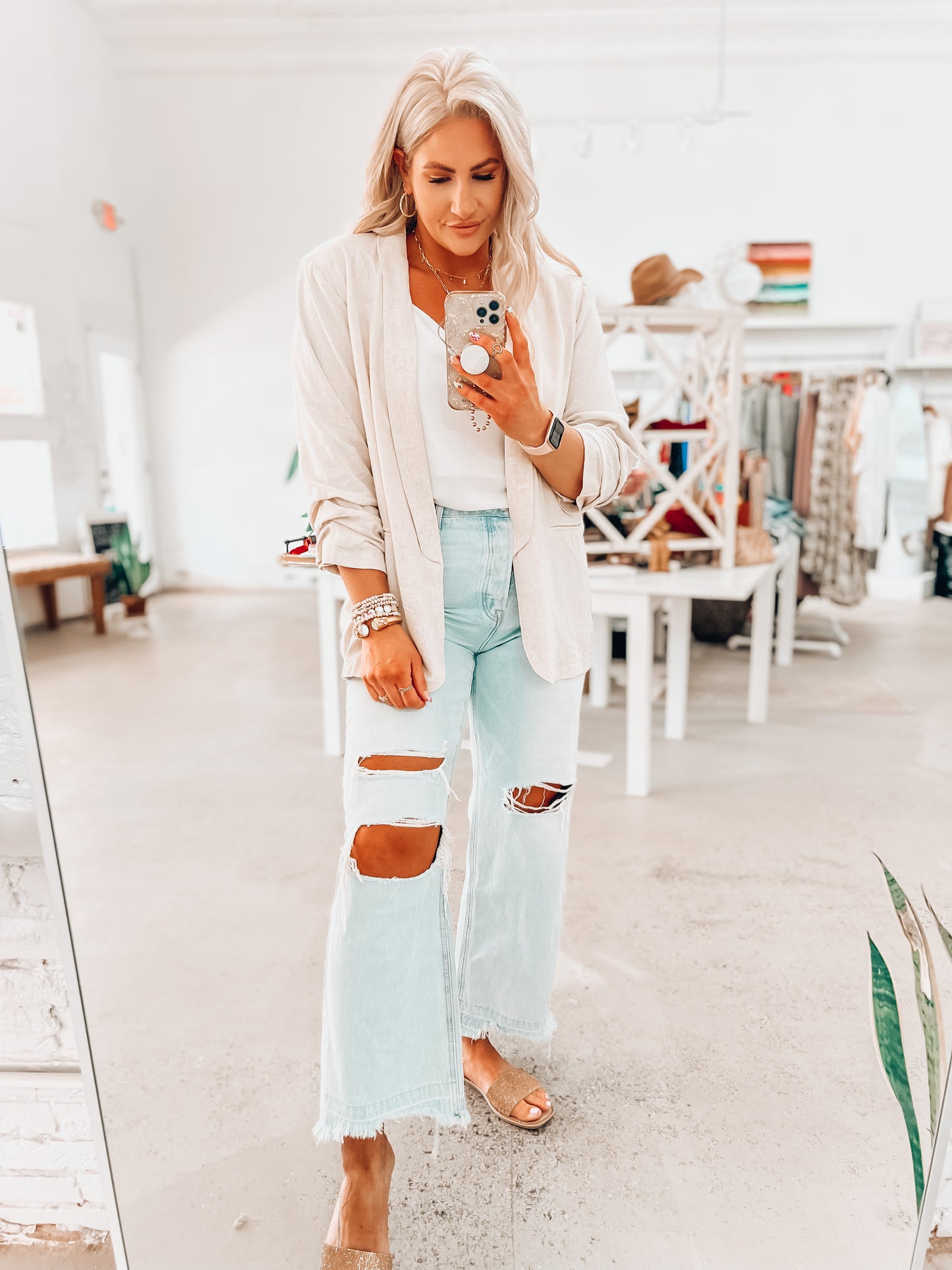 Working Girl Blazer- Natural
